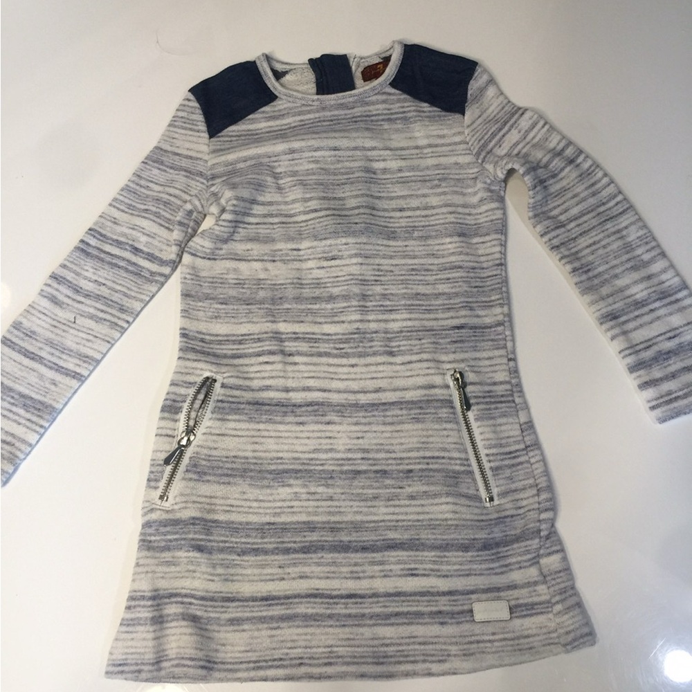 7 For All Mankind blue and White Sheath Dress
